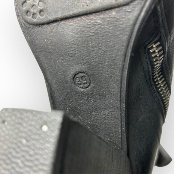 A.S. 98 Black Studded Side Zip Ankle Booties 39 - Picture 11 of 12